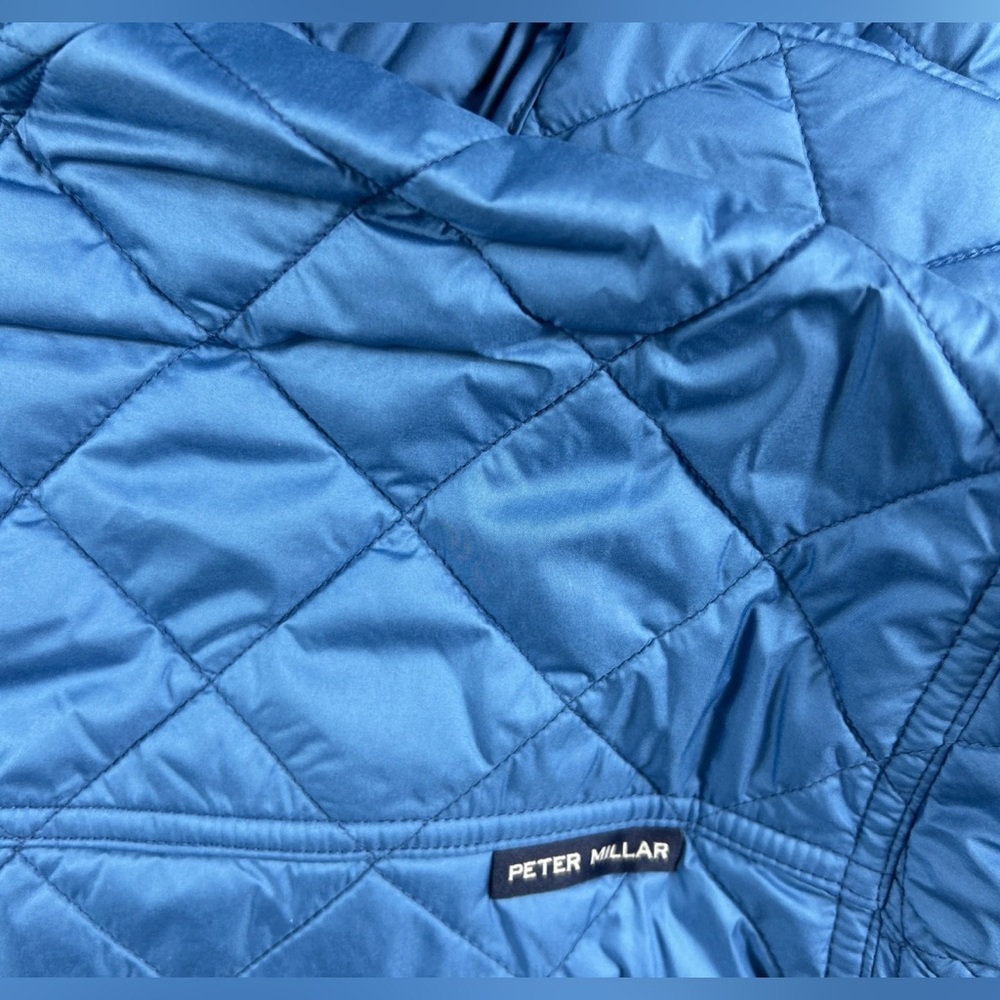 Peter Millar Jacket Hoodie Crown Essex XL Quilted Moon Blue Polyester - Picture 7 of 10